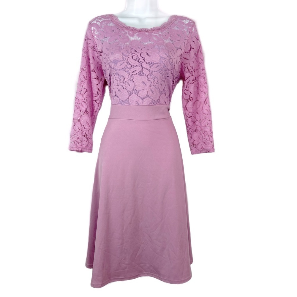 Unbranded Pink Upper Lace Dress size Large